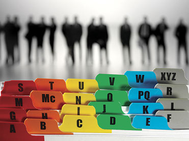 This is a stock photo of alphabetized file tabs. 