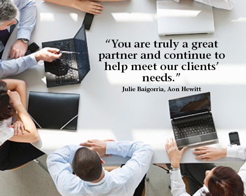 This photo depicts a business meeting. 